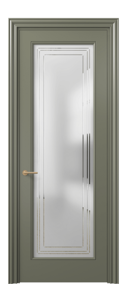 Дверь межкомнатная Mascot 8400 Матовый оливковый тёмный Сатинированное стекло с гравировкой "Грани", триплекс, 7 мм Фигурный наличник МОТ Цена 68290 ₽ Наличники уже входят в базовый комплект. Фабрика дверей Волховец 8 (800) 551 43 19 Межкомнатная дверь Mascot 8400 Матовый оливковый тёмный Сатинированное стекло с гравировкой "Грани", триплекс, 7 мм Цена 68290 ₽ | Volhovec