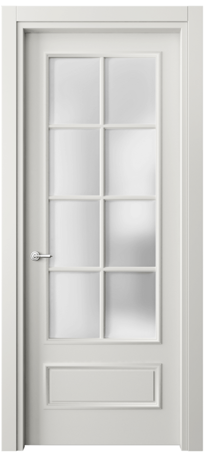 Межкомнатная дверь Paris 8112 Матовый серый Сатинированное стекло Цена 79640 ₽| Volhovec