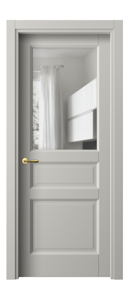 Межкомнатная дверь Галант 1432 Матовый тёплый серый Прозрачное стекло Цена 51930 ₽ | Volhovec