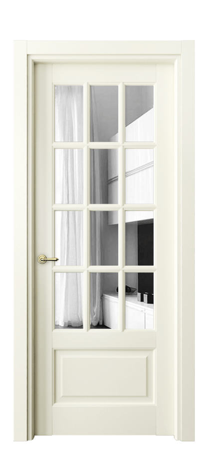 Межкомнатная дверь Тоскана Грильято 6313 Матовый молочно-белый Двустороннее зеркало, триплекс Цена 137880 ₽ | Volhovec