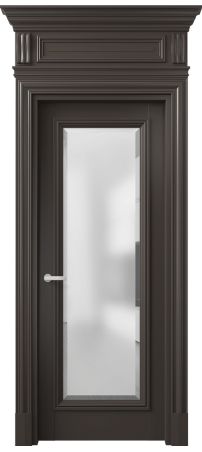 Межкомнатная дверь Антик 7300 Матовый антрацит Сатинированное стекло с фацетом Цена 194771 ₽ | Volhovec