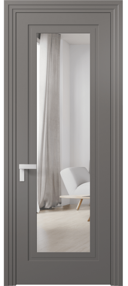 Межкомнатная дверь Рокка 8303 Матовый классический серый Двустороннее зеркало, триплекс Цена 99480 ₽ | Volhovec