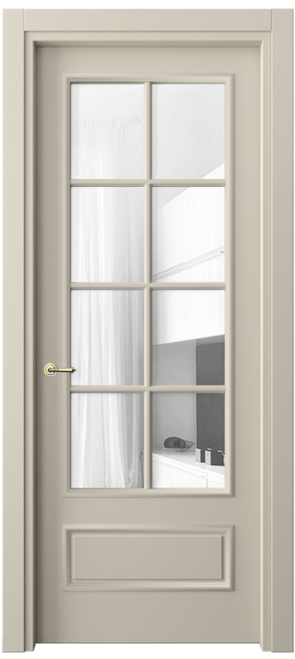 Межкомнатная дверь Paris 8112 Матовый бежево-серый Прозрачное стекло Цена 71260 ₽| Volhovec