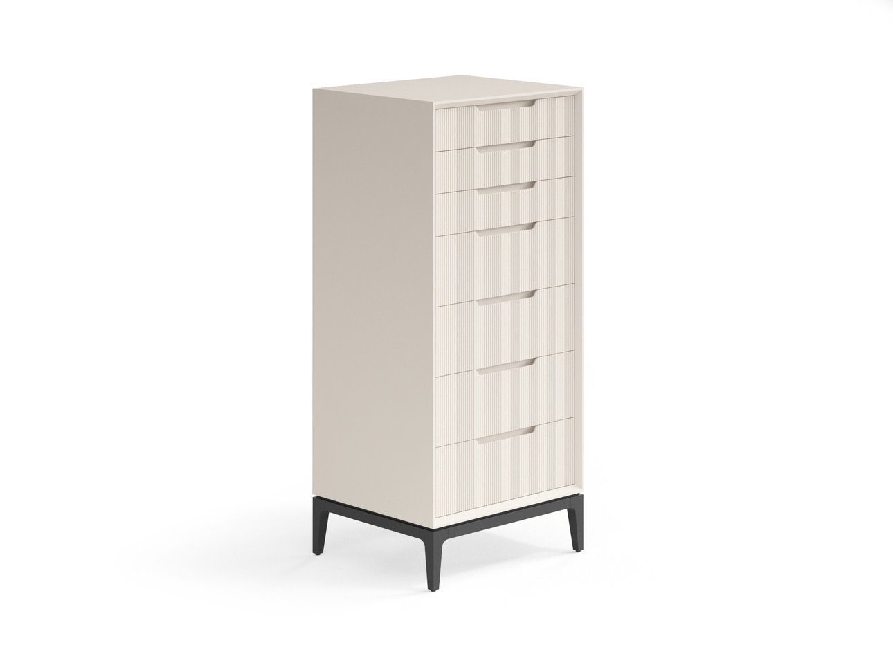 Комод Velvet 7 ящиков Матовый бежево-серый