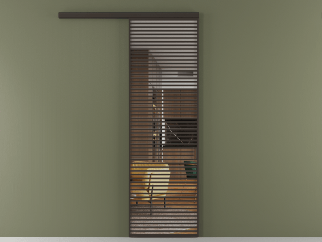 Перегородка Формато вдоль стены 1 створка АЛПР 040.07 Алюминий антрацит Прозрачное стекло "Кристал Вижн", калёное Цена 229060 ₽  | Volhovec