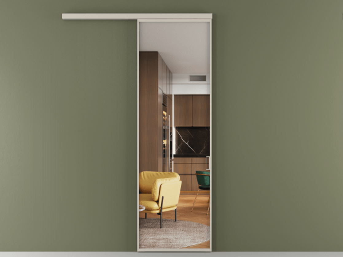 Перегородка Формато вдоль стены 1 створка АЛПР 040.01 Алюминий светло-бежевый Прозрачное стекло "Кристал Вижн", калёное Цена 129790 ₽  | Volhovec