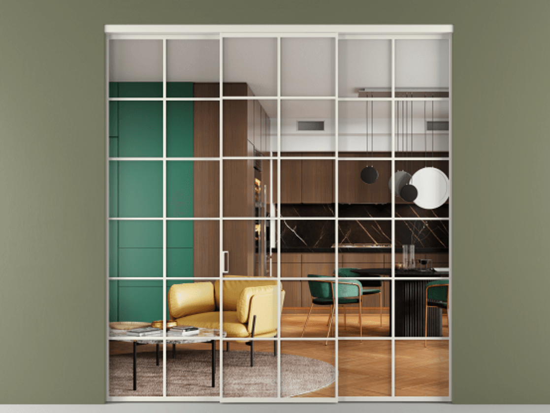 Перегородка Формато внутри проёма 3 створки АЛПР 040.05 Алюминий Белый Прозрачное стекло "Кристал Вижн", калёное. Скрытый короб БЕЛ Цена 330790 ₽ 1. Полотно 3 шт. (800/2100 мм)
2. Комплект установки раздвижной системы
3. Базовый комплект фурнитуры
4.Ручка Рондо. Фабрика дверей Волховец 8 (800) 551 43 19 Перегородка Формато внутри проёма 3 створки АЛПР 040.05 Алюминий Белый Прозрачное стекло "Кристал Вижн", калёное Цена 330790 ₽ | Volhovec