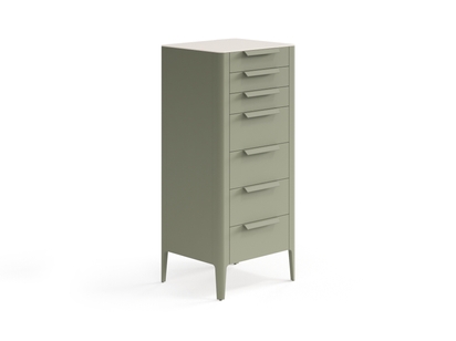 Мебель Комод Piega 7 ящиков. Цвет Матовый оливковый тёмный. Материал Гладкая эмаль. Коллекция Комод Piega 7 ящиков. Картинка.