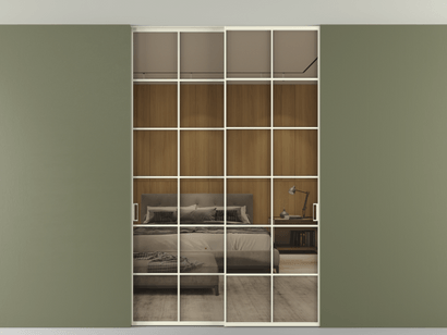 Алюминевая перегородка АЛПР 040.05_АМБ_Stopsol Bronze_new. Цвет Алюминий молочно-белый. Материал Алюминий в эмали. Коллекция Перегородка Formato внутри проёма двустворчатая со скрытым креплением в потолок. Фото. Алюминевая перегородка АЛПР 040.05_АМБ_Stopsol Bronze_new. Цвет Алюминий молочно-белый. Материал Алюминий в эмали. Коллекция Перегородка Formato внутри проёма двустворчатая со скрытым креплением в потолок. Картинка.