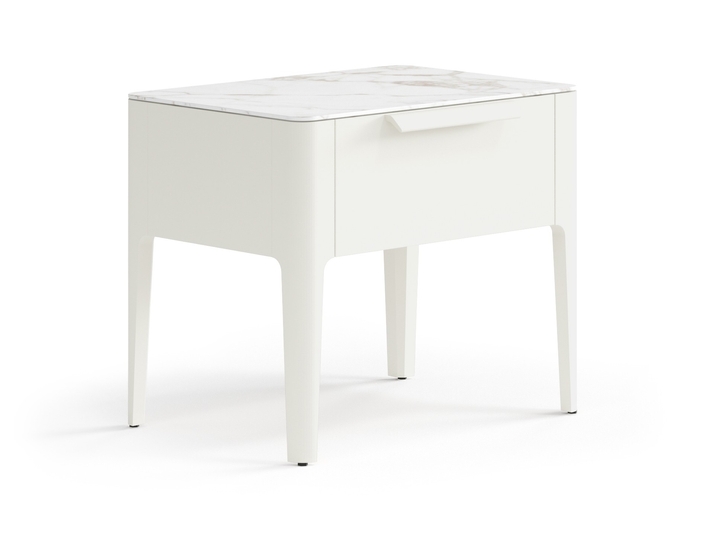 Мебель Тумба прикроватная Piega 1 ящик. Цвет Матовый молочно-белый. Материал Гладкая эмаль. Коллекция Тумба прикроватная Piega 1 ящик. Фото. Мебель Тумба прикроватная Piega 1 ящик. Цвет Матовый молочно-белый. Материал Гладкая эмаль. Коллекция Тумба прикроватная Piega 1 ящик. Картинка.