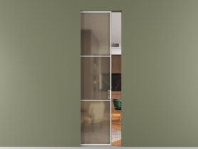 Алюминевая перегородка skr1_03_ Алюминий светло-серый Бронза сатин матовое. Цвет Алюминий светло-серый. Материал Алюминий в эмали. Коллекция Перегородка Formato скрытый пенал 1 створка. Картинка.