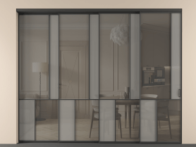 Алюминевая перегородка vntl4_1 ЧЕР. Цвет Алюминий Черный. Материал Алюминий. Коллекция Перегородка Мозаик внутри проёма 4 створки с синхронным механизмом. Фото. Алюминевая перегородка vntl4_1 ЧЕР. Цвет Алюминий Черный. Материал Алюминий. Коллекция Перегородка Мозаик внутри проёма 4 створки с синхронным механизмом. Картинка.