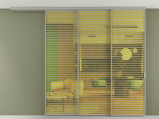 Алюминевая перегородка АЛПР 040.07_АНСР_ПРОЗ ЖЕЛ_new. Цвет Алюминий нейтральный серый. Материал Алюминий в эмали. Коллекция Перегородка Formato вдоль стены на потолок 3 створки с синхронным механизмом. Фото. Алюминевая перегородка АЛПР 040.07_АНСР_ПРОЗ ЖЕЛ_new. Цвет Алюминий нейтральный серый. Материал Алюминий в эмали. Коллекция Перегородка Formato вдоль стены на потолок 3 створки с синхронным механизмом. Картинка.