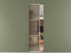 Алюминевая перегородка skr1_03_ Алюминий пудровый белый Бронза сатин матовое. Цвет Алюминий пудровый белый. Материал Алюминий в эмали. Коллекция Перегородка Formato скрытый пенал 1 створка. Картинка.