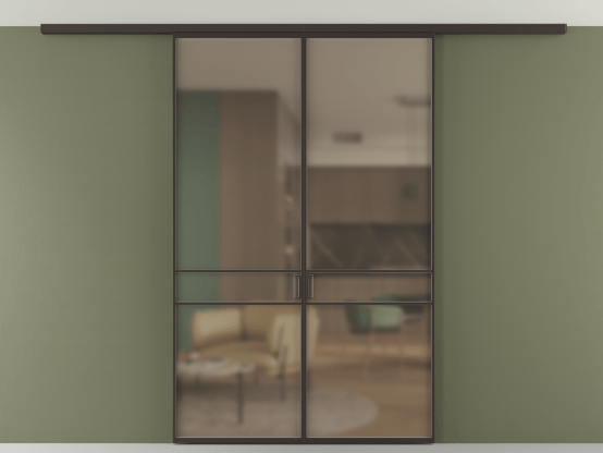 Алюминевая перегородка АЛПР 040.02_ААН_Бронза сатин триплекс_new. Цвет Алюминий антрацит. Материал Алюминий в эмали. Коллекция Перегородка Формато вдоль стены на потолок 2 створки. Фото. Алюминевая перегородка АЛПР 040.02_ААН_Бронза сатин триплекс_new. Цвет Алюминий антрацит. Материал Алюминий в эмали. Коллекция Перегородка Формато вдоль стены на потолок 2 створки. Картинка.