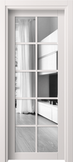 Дверь межкомнатная 2106 ПЭКС ДВ ЗЕР. Цвет ПЭТ кремово-серый. Материал ПЭТ. Коллекция Neo. Картинка.