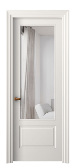 Дверь межкомнатная 8542 МПБЛ ЗЕР. Цвет Матовый пудровый белый. Материал Гладкая эмаль. Коллекция Esse. Картинка.