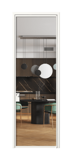 Дверь межкомнатная АЛПЛ040.01 Crystalvision БЕЛ. Цвет Алюминий Белый. Материал Алюминий. Коллекция Формато. Картинка.
