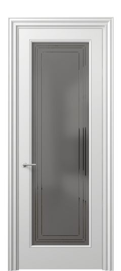 Межкомнатная дверь 8400 МБЛ Серый сатин с гравировкой. Цвет Матовый белоснежный. Материал Гладкая эмаль. Коллекция Mascot. Фото. Дверь межкомнатная 8400 МБЛ Серый сатин с гравировкой. Цвет Матовый белоснежный. Материал Гладкая эмаль. Коллекция Mascot. Картинка.