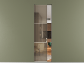 Алюминевая перегородка skr1_03_ Алюминий бежево-серый Бронза сатин матовое. Цвет Алюминий бежево-серый. Материал Алюминий в эмали. Коллекция Перегородка Formato скрытый пенал 1 створка. Картинка.