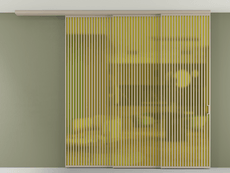 Перегородка Formato вдоль стены на потолок 3 створки с синхронным механизмом