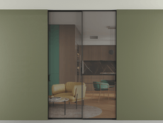 Перегородка Formato внутри проёма скрытое крепление в потолок 2 створки