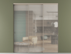 Перегородка Formato внутри проёма 3 створки с синхронным механизмом