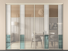 Перегородка Mosaic внутри проёма 4 створки