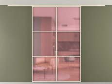 Перегородка Formato вдоль стены на потолок двустворчатая