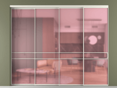 Перегородка Formato внутри проёма 4 створки с синхронным механизмом