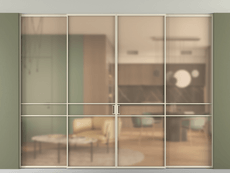 Перегородка Formato внутри проёма четырёхстворчатая со скрытым креплением в потолок