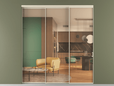 Перегородка Формато внутри проёма 3 створки с синхронным механизмом