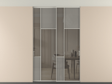 Перегородка Мозаик внутри проёма скрытое крепление в потолок 2 створки