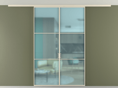 Перегородка Formato вдоль стены на потолок двустворчатая