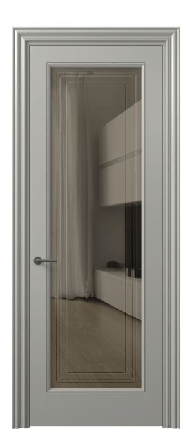 Дверь межкомнатная 8400 МНСР Бронза с гравировкой. Цвет Матовый нейтральный серый. Материал Гладкая эмаль. Коллекция Маскот. Картинка.