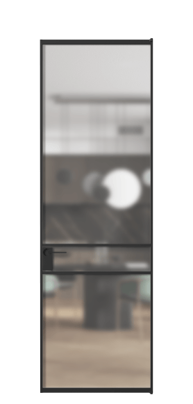 Дверь межкомнатная АЛПЛ040.02 Matelux Crystalvision ЧЕР. Цвет Алюминий Черный. Материал Алюминий. Коллекция Formato. Картинка.