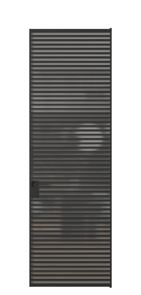 Дверь межкомнатная АЛПЛ040.06 Серый сатин триплекс ЧЕР. Цвет Алюминий Черный. Материал Алюминий. Коллекция Formato. Картинка.