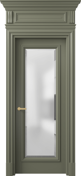 Дверь межкомнатная 7300 МОТ САТ-Ф. Цвет Матовый оливковый тёмный. Материал Гладкая эмаль. Коллекция Антик. Картинка.