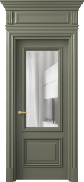 Дверь межкомнатная 7302 МОТ Moru. Цвет Матовый оливковый тёмный. Материал Гладкая эмаль. Коллекция Антик. Картинка.